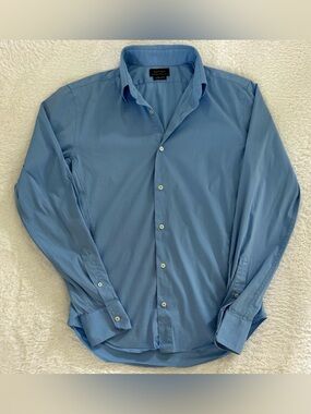 Zara Man men’s blue Medium Super Slim long Sleeve button down dress shirt EUC